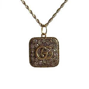 Gucci Gold Pendant Necklace with GG Logo